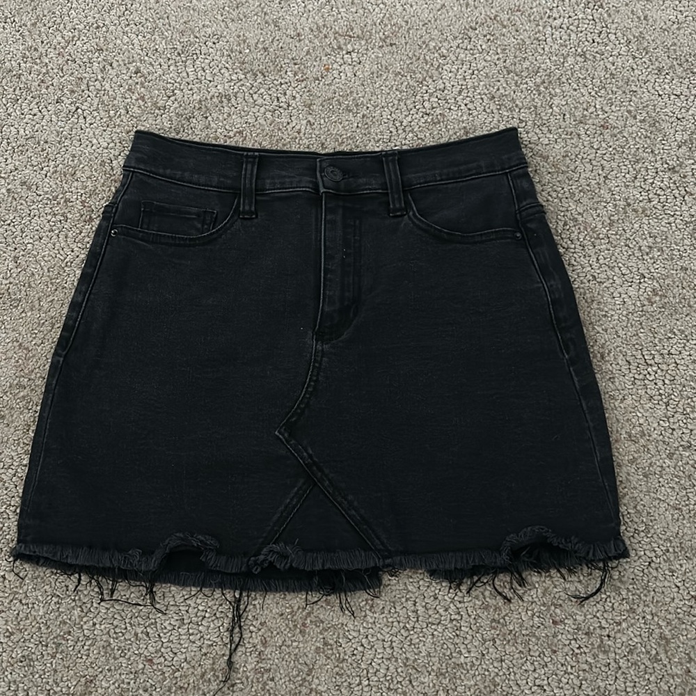 Black Denim Skirt